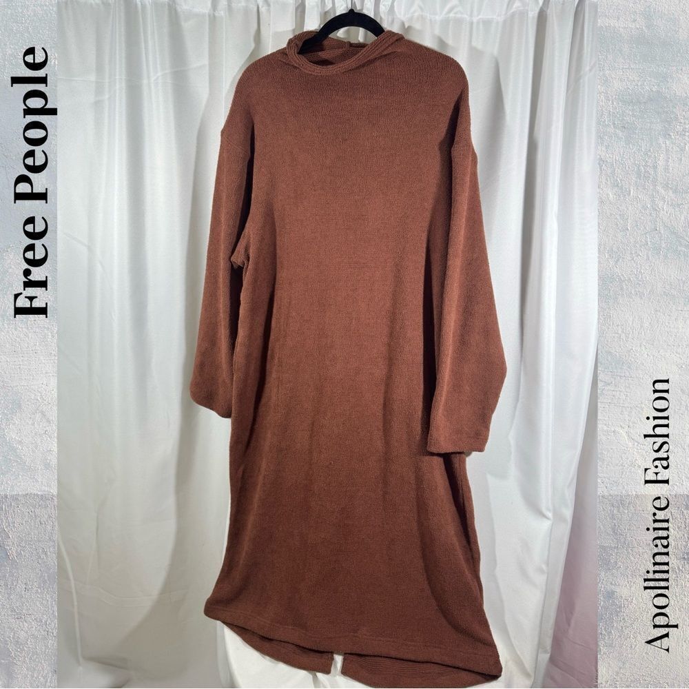 Free People Beach Blanca Maxi Dress Sweater Chenille Mock Rust Brown Siz SPNew - Picture 3 of 5